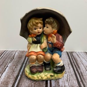 Vintage Lefton Boy and Girl Umbrella Figurine